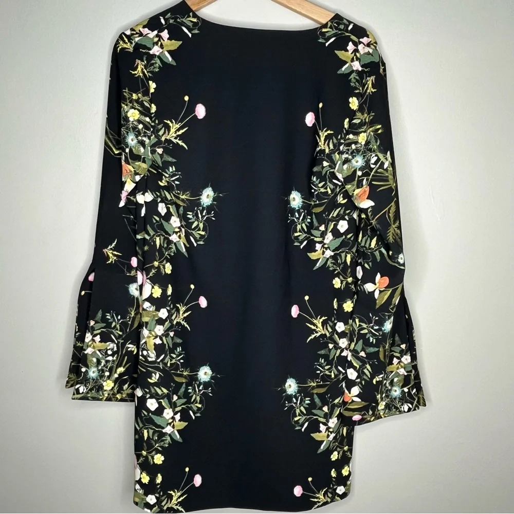 RACHEL Rachael Roy Floral Print Shift Long Sleeve Mid-Length Dress - Picture 5 of 12